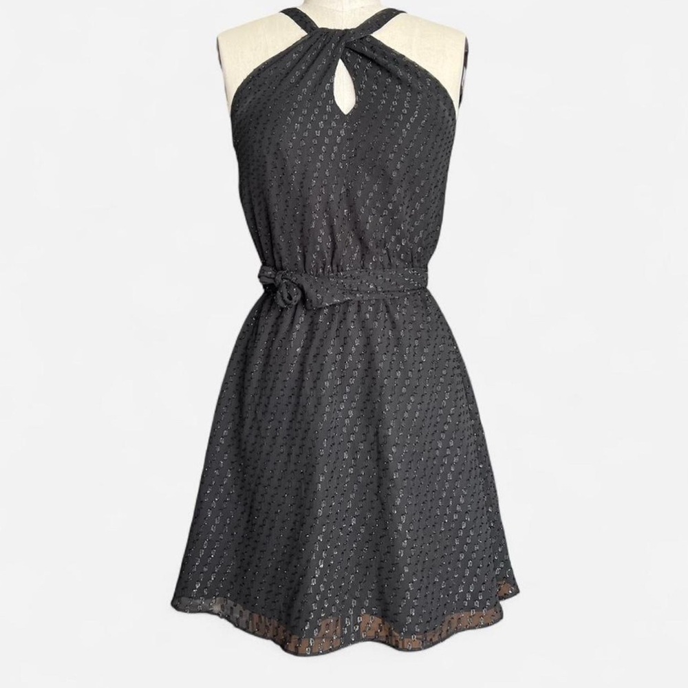 Express Black Sparkle Dot Halter Neck Dress XS (fits small-medium) NWOT